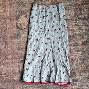 NEW WITH TAGS Gap x Doen Blue Floral midi skirt, sz S